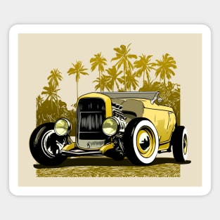 Classic 30's Hot Rod Yellow version Magnet